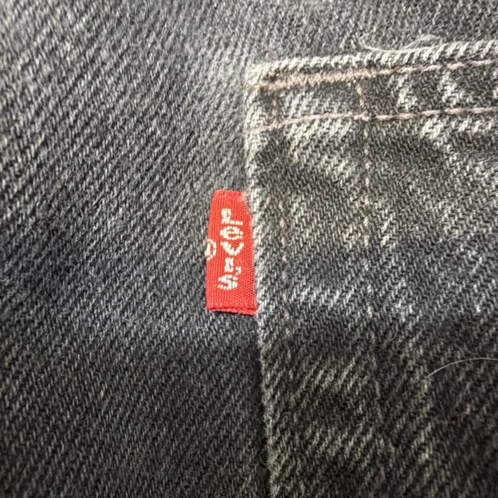 Levis Mens 501 Black Jeans 40x32 Button Fly Straight Leg 90s Grunge Vintage